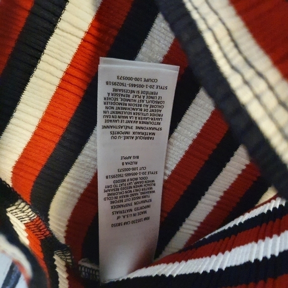 Joie Red White Blue Striped Racerback Tank Top Size Medium - Picture 5 of 5